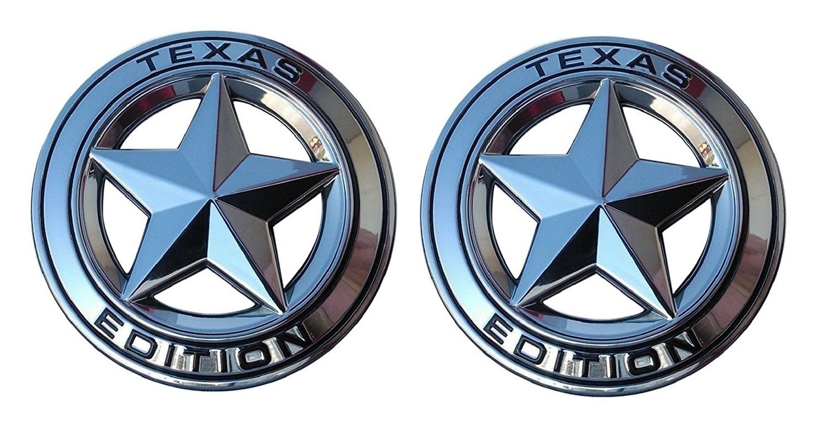 2 TEXAS STAR EDITION 3 EMBLEMS CHROME/BLACK UNIVERSAL STICKON For TACOMA TUNDRA - Foto 3