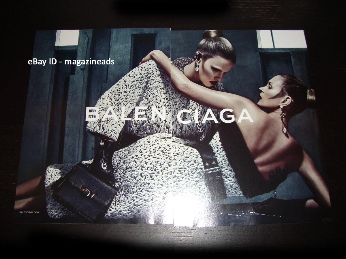 BALENCIAGA STAMPA 2 PAGINE ANNUNCIO AUTUNNO 2015 KATE MOSS PIETRA LARA STEVEN KLEIN