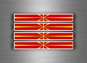 4 x adesivo adesivi sticker bandera moto auto bandiere vinyl macedonia 