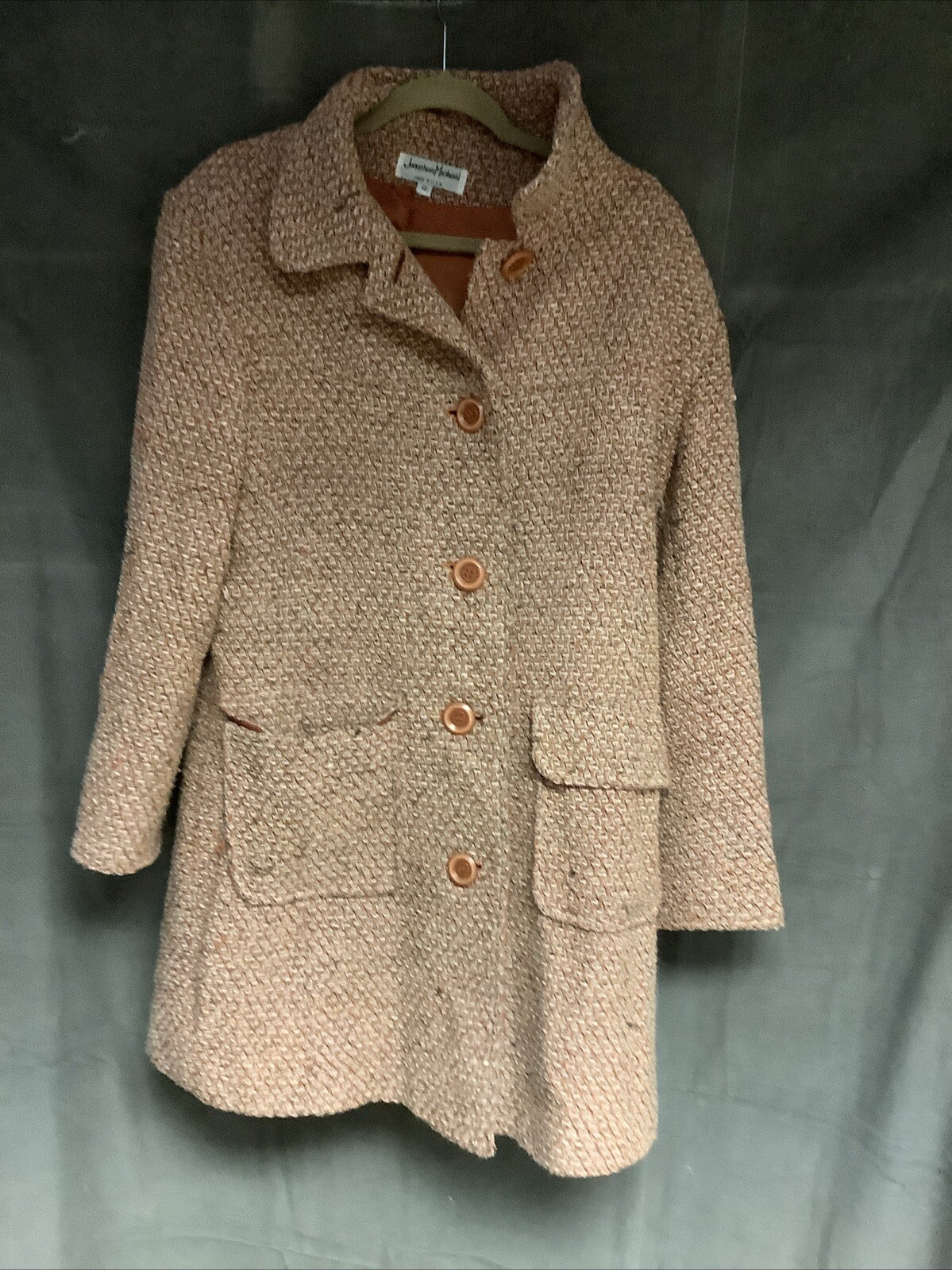 Jonathan Michael Orange  Pleated Pattern Coat - image 5