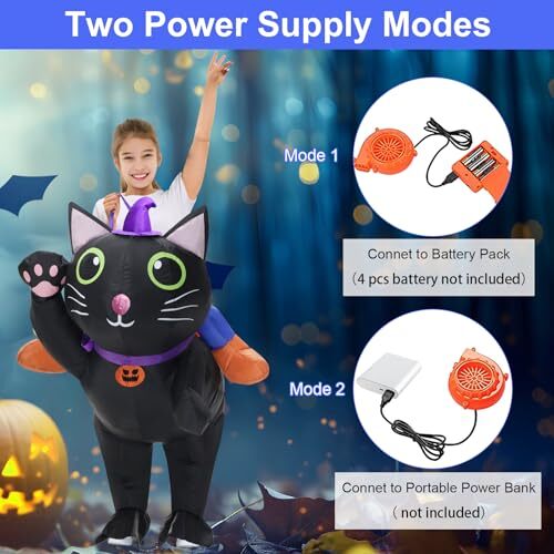 Inflatable Costume Cat for Kids Ride On Cat Blow Up Costumes,Funny