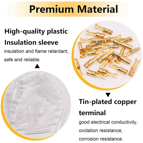 400Pcs Rundstecker + Rundsteckhülsen Set 3,9mm Steckverbinder für Auto Motorrad - Bild 9 von 13