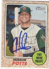 HUDSON POTTS SIGNED 2017 TOPPS HERITAGE MINORS BASEBALL CARD RC AUTO AUTOGRAPH
