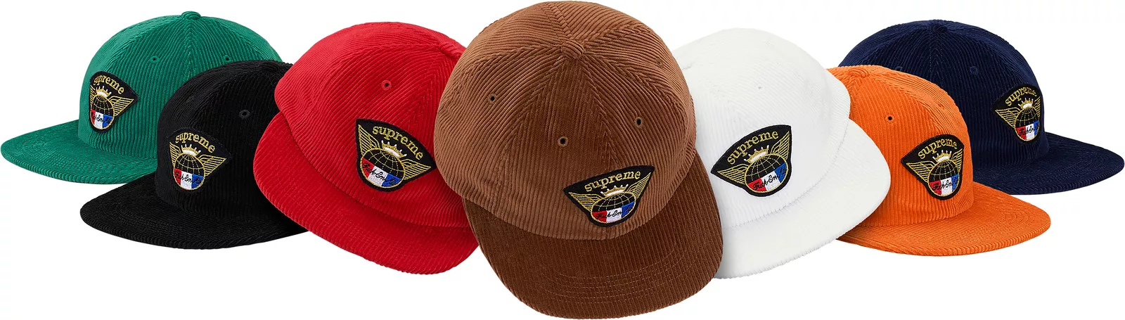 Supreme Global Corduroy 6 panneaux capuchon noir orange F/W 17