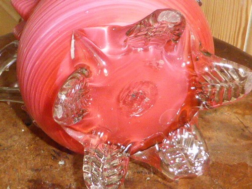 Beautiful Antique Victorian Harrach Thorn Glass Handled Optic Rib Vase. - Picture 12 of 12