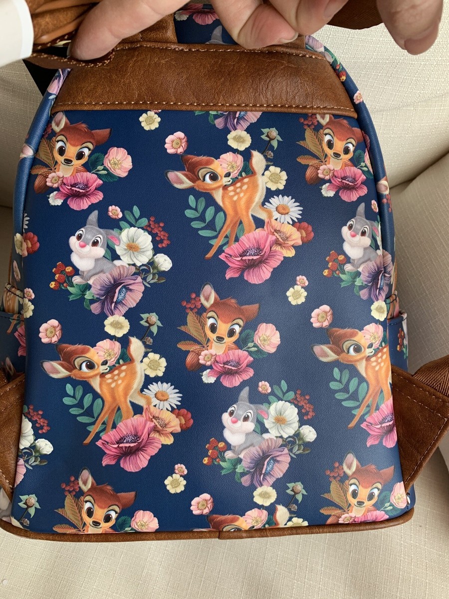 NWT Loungefly Disney Bambi Thumper Floral AOP Mini Backpack