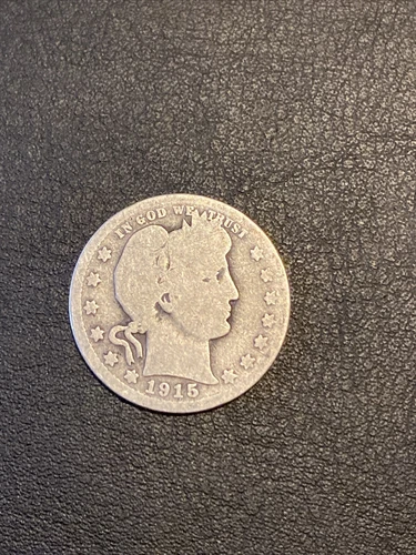 1915 D Barber Quarter G-Good Condition 90% Silver
