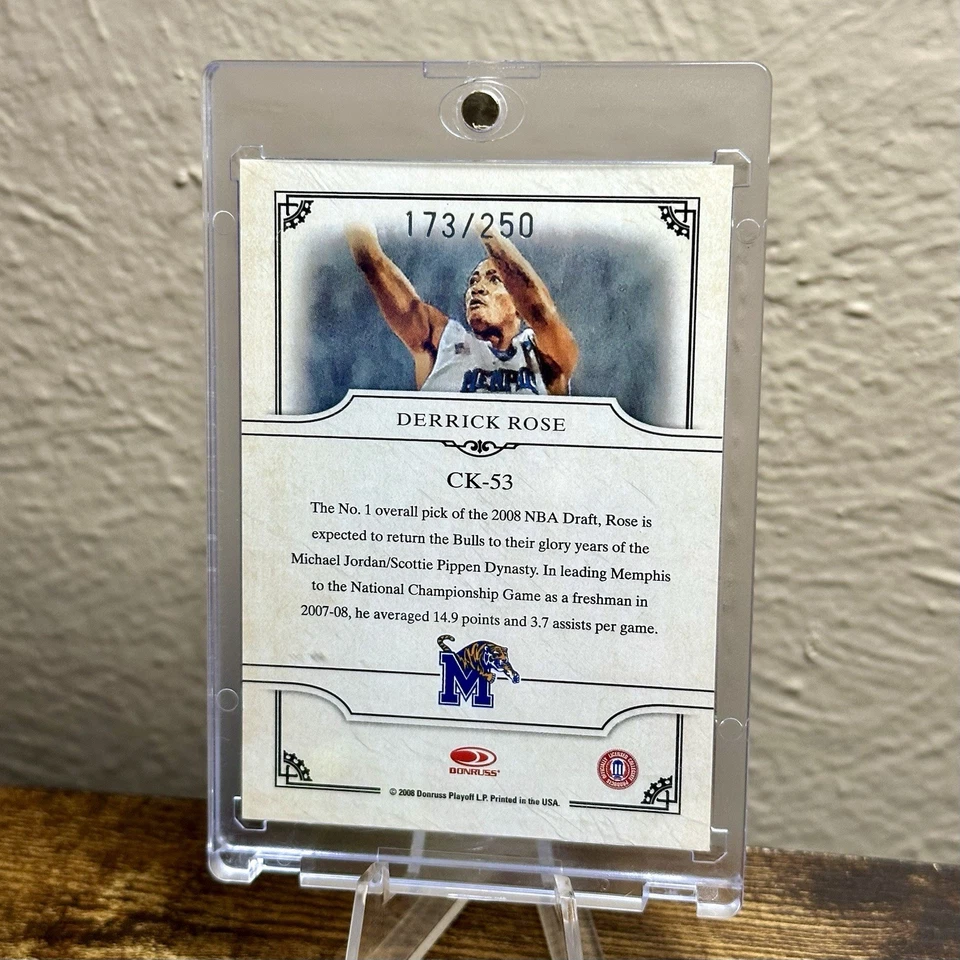 2008 Donruss Threads Court Kings Derrick Rose Rookie Auto #173/250 - Image 2 of 2