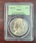 1887-O PCGS MS63 OGH MORGAN SILVER DOLLAR OLD GREEN HOLDER