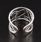 Roberto Coin Gold Ring Chic and Shine Open Style Wide Cuff Ring Size 7 18k White — photo 3