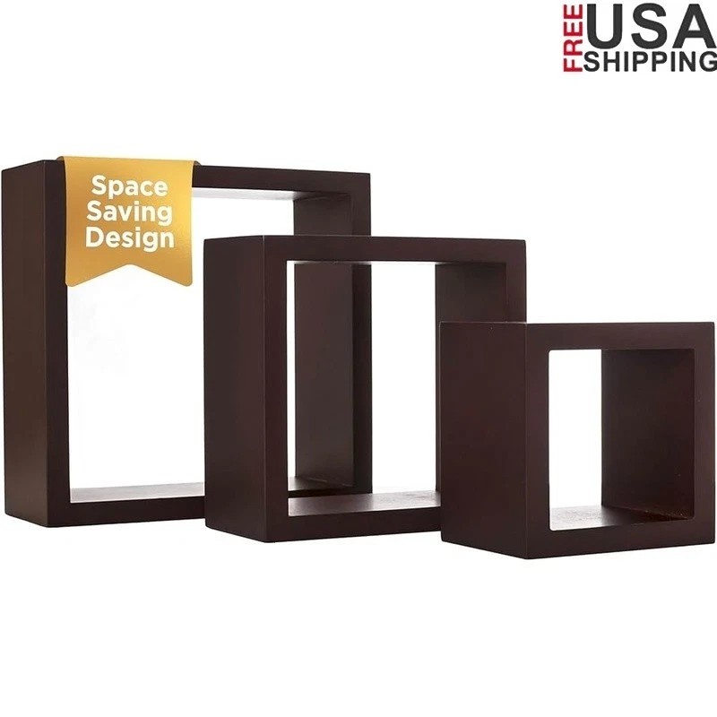Floating Cube Shelves Wall Mounted Modern Display Rack Home Office Decor New