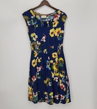 Maeve Anthropologie Womens Evaline Dress Blue Floral Knee Length Size XS