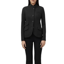   598 New Rag  Bone Slade Banc Collar Stretchy Ponte Blazer In Black. Size 10