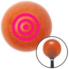 Pink Bulls Eye Orange Metal Flake Shift Knob w/ M16x1.5 Insert Shifter Auto