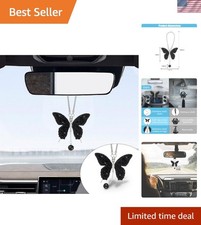 Bling Butterfly Diamond Car Hanging Accessories, Crystal Car Rear View Mirror...