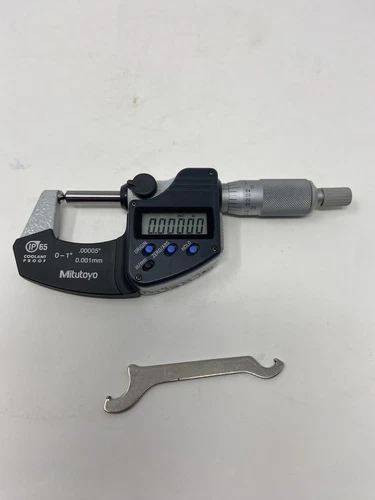 Mitutoyo IP65 Spherical Anvil Coolant Proof .00005” Accuracy Digital Micrometer