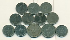 12 - 1 DOLLAR COINS..HONG KONG..1960/70/78/79/80/90/92/94/95/98/2015/27..4 TYPES
