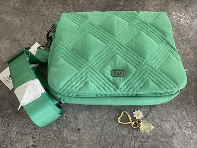 NWT Lug Wink Cloud Go Crossbody Spearmint Green Logo Strap & Bag Charm