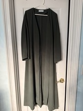 Veiled Collection Isabella Open Abaya Dark Emerald Sz Small