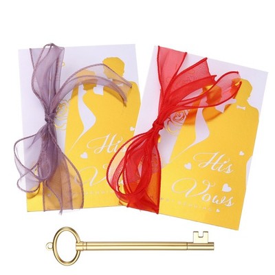 Wedding Vow Card Set, (7.87 x 5.51-Inch, Purple/Red), Version B