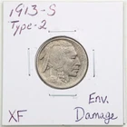 1913-S Type-2 5C Buffalo Nickel with XF Detail Env. Damage #6116