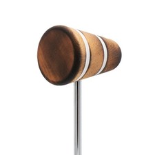 Low Boy Wood Bass Drum Beater - Versatile 1-Pack, Scorched with White Stripes 