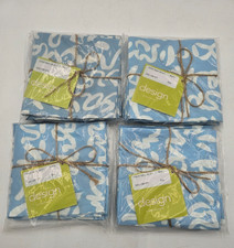 Set of 4 Packs of 4 Each See Design Cotton Cocktail Napkins