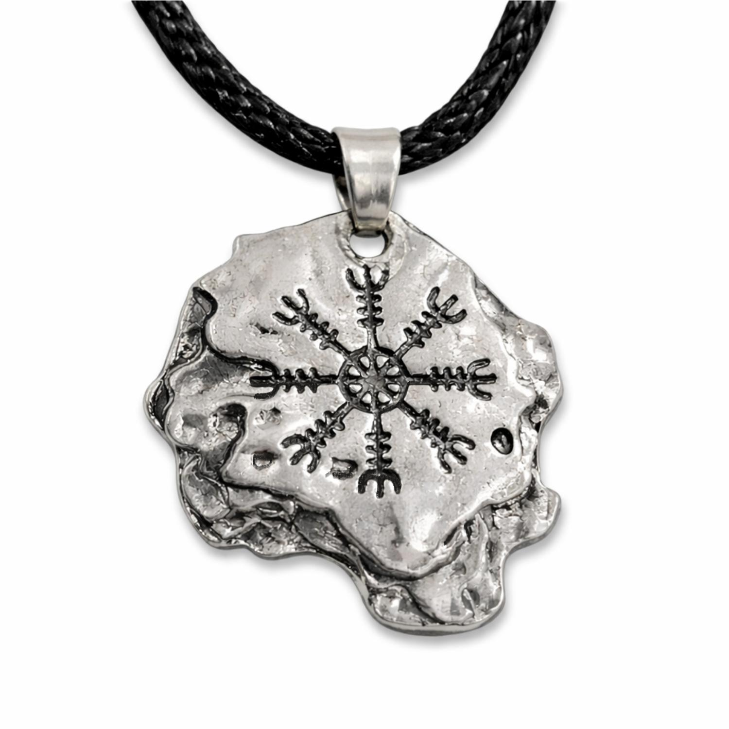 Helm of Awe Pendant Aegishjalmur Necklace Viking Rune Protection Amulet