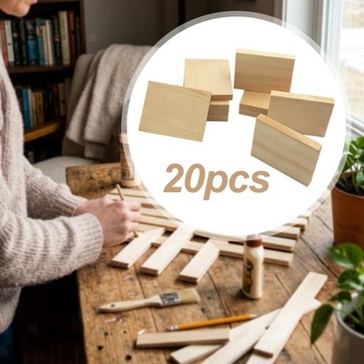 20 Stück Unfertige Holz Brett Blöcke Basteln Home Projekte Dekoration Zum Selbermachen