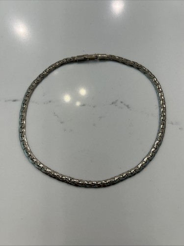 Monet Silver Tone Necklace Choker Chain 15" Vintage