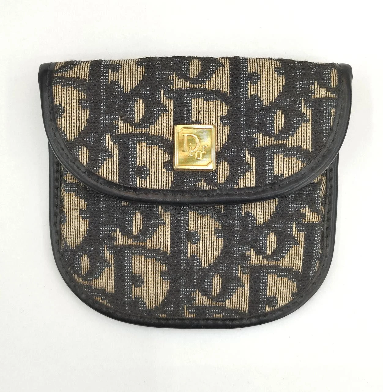 Petit portefeuille Christian Dior trotteur porte monnaie toile monogramme