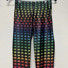 New Blackmilk Space Invaders Retro Video Game Leggings Small Rainbow