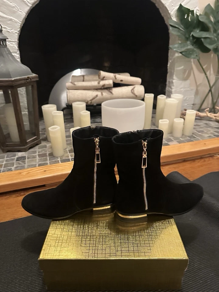 Botines de gamuza para mujer Passaggi talla 9 negros al tobillo Foto 3 de 4