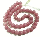 50 VINTAGE JAPANESE CHERRY BRAND GLASS OPAQUE DUSTY ROSE 10mm. ROUND BEADS 4718