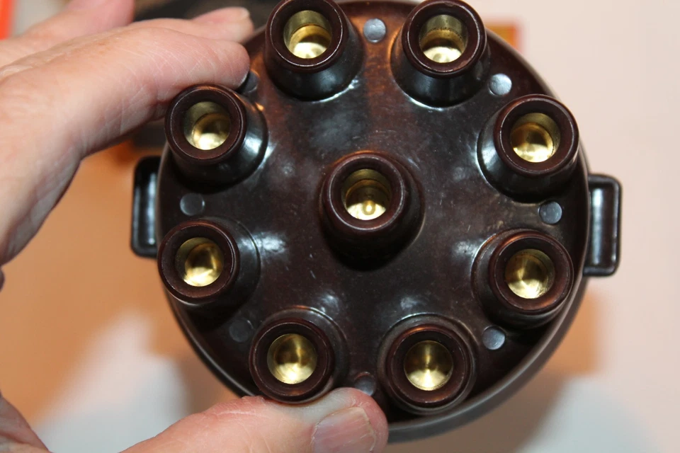 1933-1936 Pontiac 8 tapa de inserción de latón rojo pardusco, rotor, puntos nuevos, condensador Foto 3 de 4