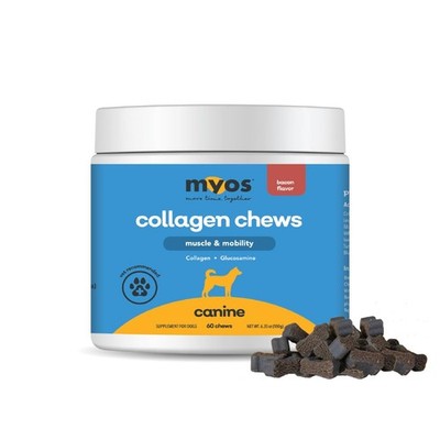 MYOS Canine Muscle & Mobility Chews   Collagen & Glucosamine for Dogs - Bacon...