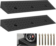 2 Pcs Heavy-Duty 2" Rubber Curb Ramps for Vehicles, 6600 LB Capacity