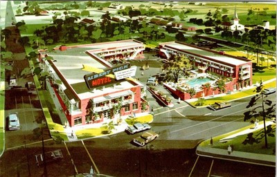 Montgomery, AL Alabama  ALBERT PICK MOTEL  Artist's Rendition ROADSIDE Postcard