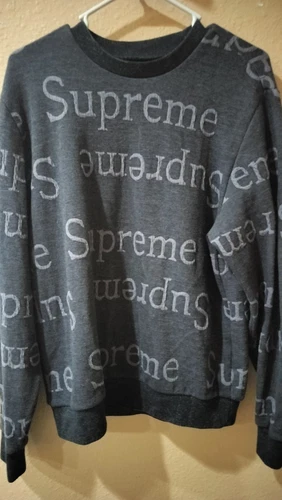 Col rond noir logo jacquard suprême taille S