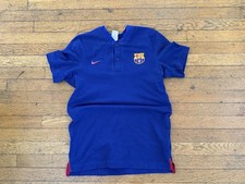 Nike FC Barcelona Blue Soccer Short Sleeve Fan Shirt Size M Vintage