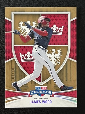 James Wood Gold #'d 3/10 Washington Nationals 2024 Panini Crusade Short Print