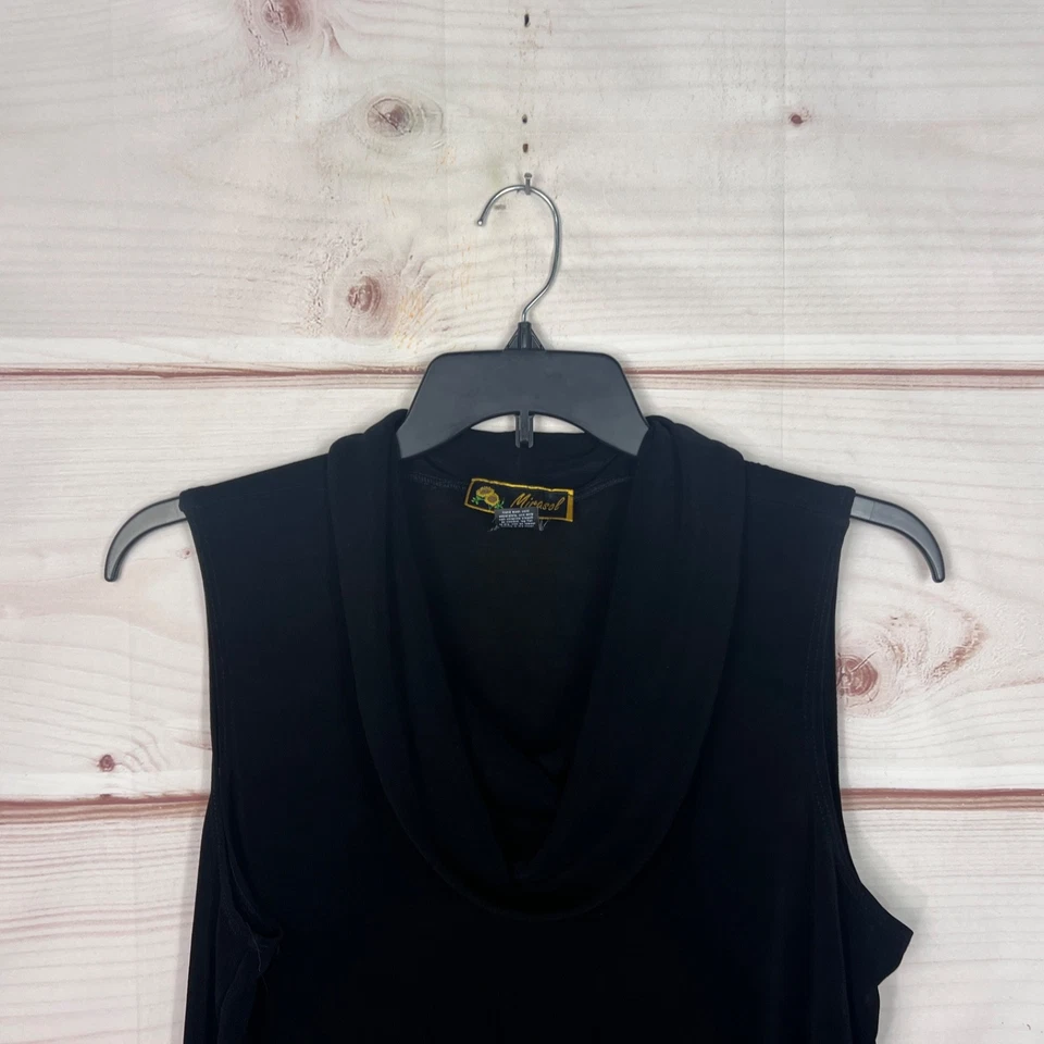 Mirasol 上衣女式 XL 黑色圆领衬衫无袖背心针织套衫纯色 — 第 2/4 张图片