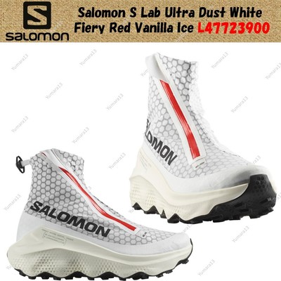 Salomon S Lab Ultra Dust White Fiery Red Vanilla Ice L47723900 Men's Size