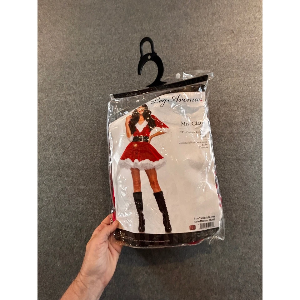 Leg Avenue Mrs. Claus Costume Hooded Dress Adult Christmas Holiday Cosplay - Image 2 of 4