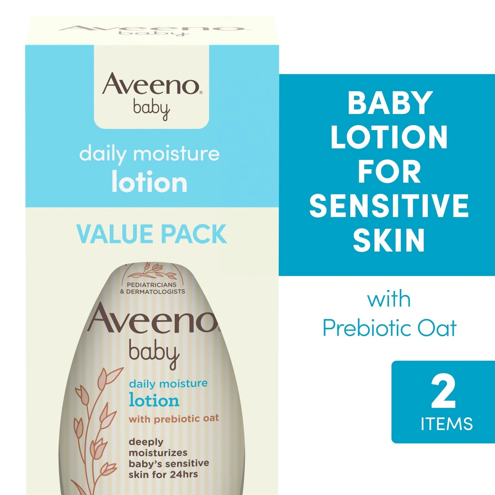 Aveeno Baby Daily Moisture Lotion with Nourishing Oat, 2 x 12 fl. oz
Opens in a new window or tab