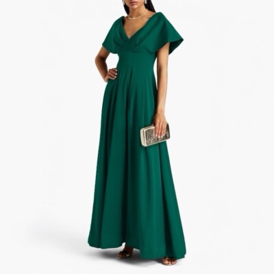 green emerald velvet dress Amazon.com: Aidan Women's One Shoulder Draped Gown, Bright Evergreen, 10 :  Clothing, Shoes & Jewelry main image 0