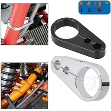 1 1/4" Clutch Cable Brake Line Clamp Chrome Black Fit For Harley Tour Road Glide