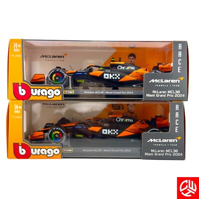 ブラーゴ f1 burago McLaren マクラーレン　2台セット Bburago 1:24 McLaren MCL38 Lando Norris & Oscar Piastri 2024 F1