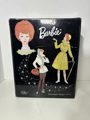 Barbie Black Wardrobe Trunk Case Vintage 1964 Country Fair Carry Case Collectors