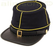 Civil War Union State Militia Cavalry Leather Peak Kepi-ALL SIZES  